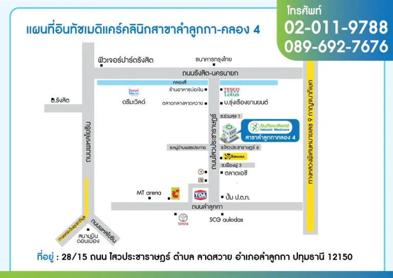 แผนที่สาขาลำลูกกา-คลอง 4