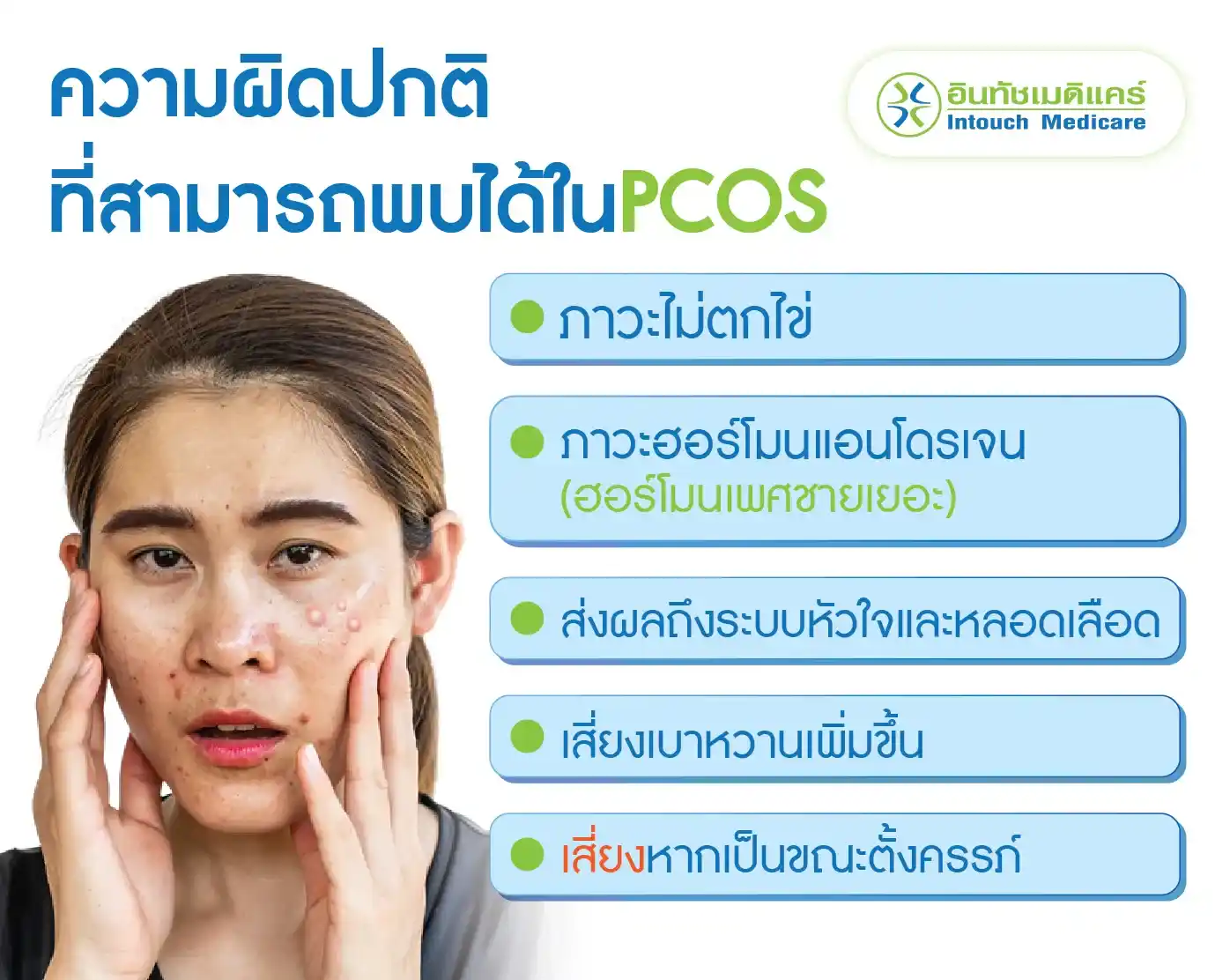 ความผิดปกติ ที่สามารถพบได้ในPCOS